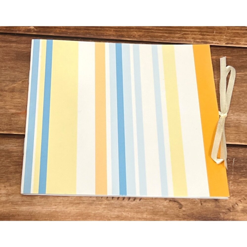 Colorbok Mini Brag Book 12 Pages In Blue & Yellow Stripes WITH RIBBON TIE 36199
